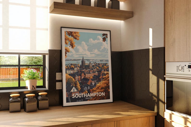 Southampton Print Southampton Travel Poster / England Wall Art Print