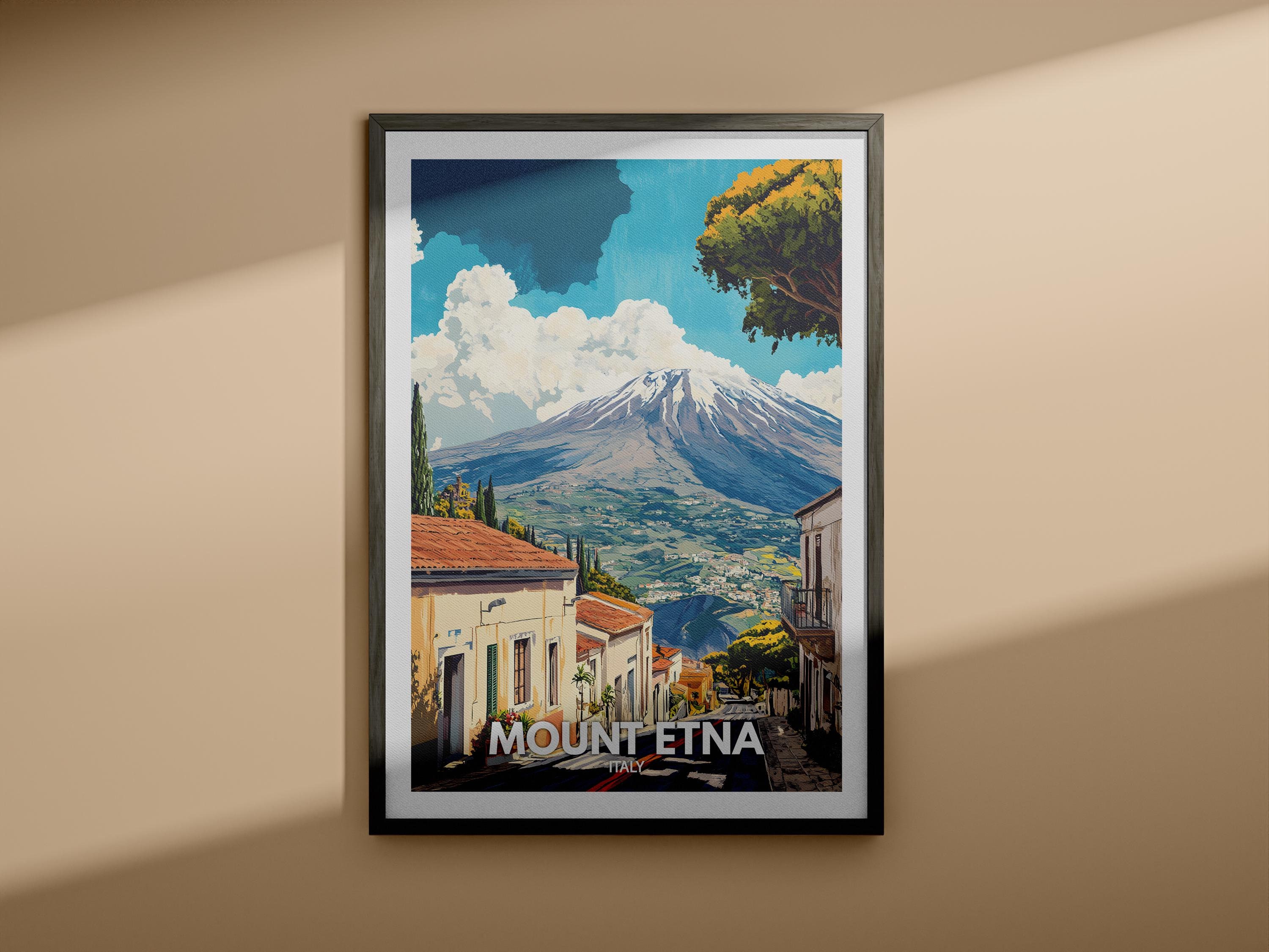 エトナ山のプリント - エトナ山のポスター / イタリアのマウントアート