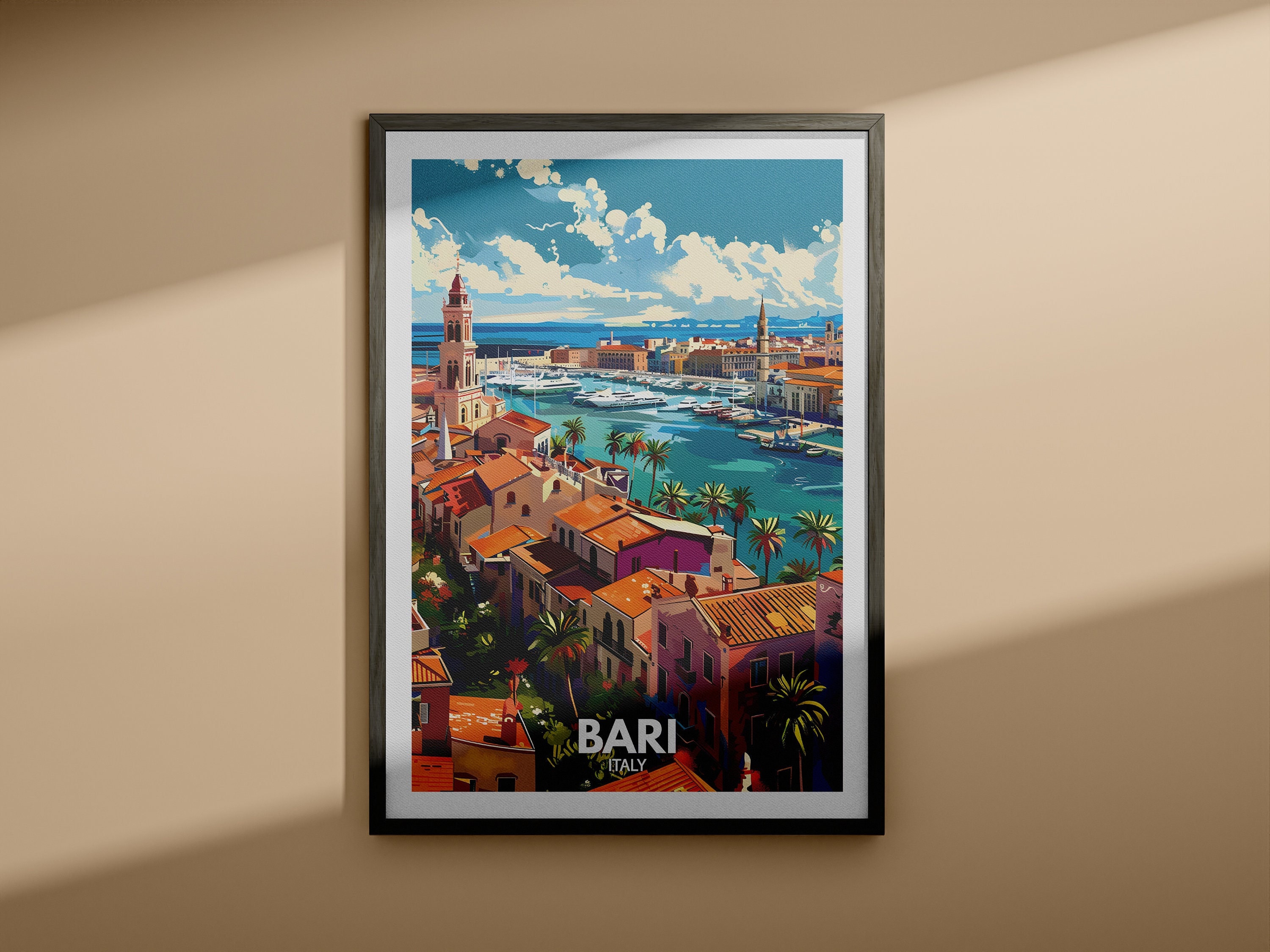 Bari Print - Bari Travel Poster / Italy Wall Art Print / Italy
