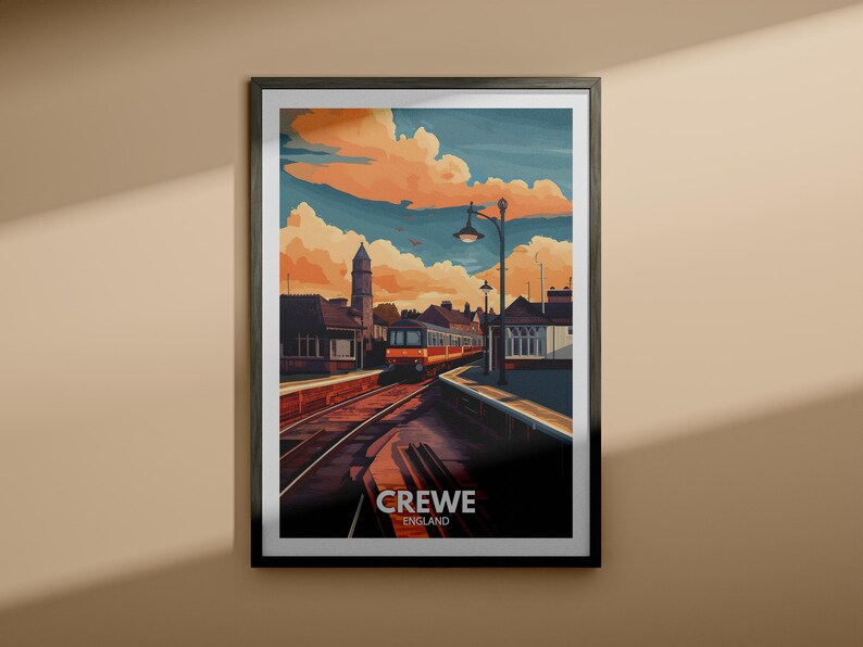 Crewe Print Crewe Travel Poster / England Wall Art Print / England Home