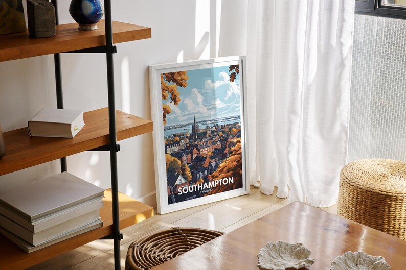 Southampton Print Southampton Travel Poster / England Wall Art Print