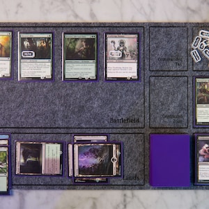 Magic the Gathering-speelmat met zones - vilt - compact: 12 x 19 inch