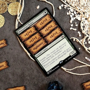 95-Magic The Gathering Counters Set - MTG Wooden Counters