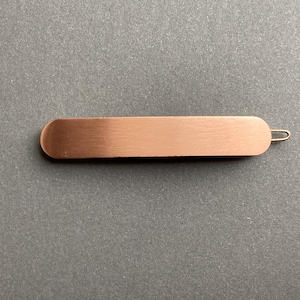 Vintage matte copper barrette Simple Smooth Metal bar hair clip