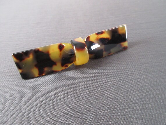 Small Faux Tortoise Bow Hair Clip Simple Lucite Pin Curl Hair Etsy