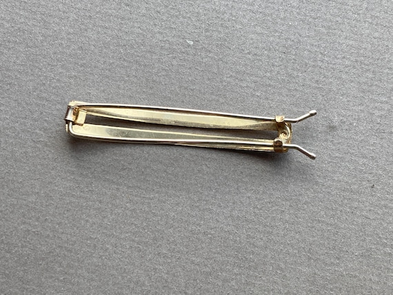 Vintage Open Rectangular Barrette Light Gold Tone… - image 6