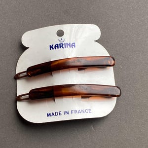 Lot France Karina & unmarked vintage hair clips barrettes lucite Vintage Skinny Red French Barrette Set: Karina NOS Hair  main image 3