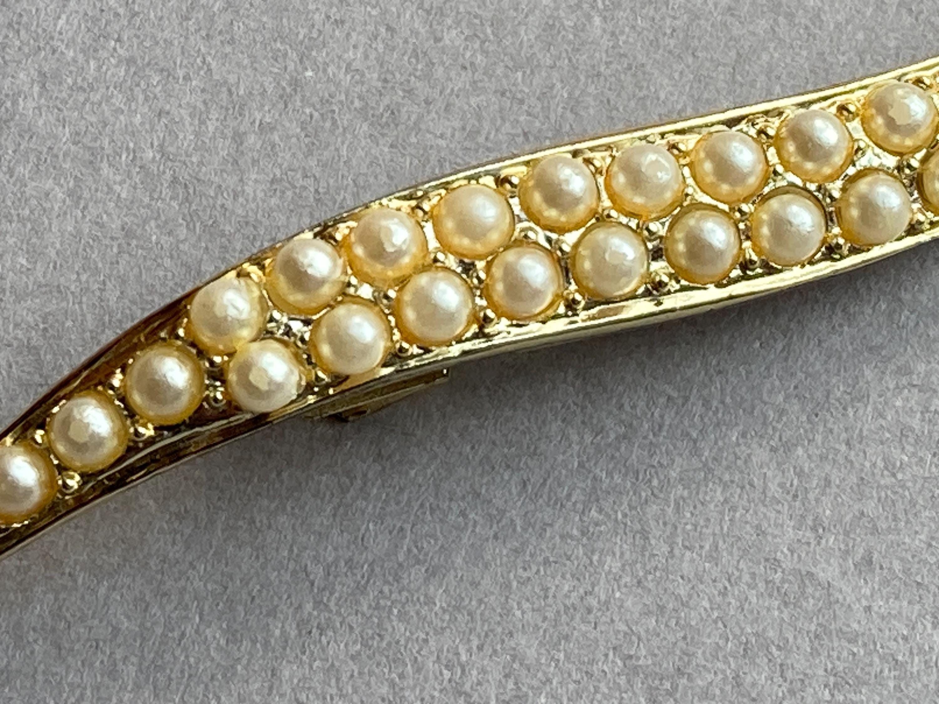 Beautiful faux pearl goldtone bow barrette Vintage Faux Pearl Bow Hair Clip: Gold Tone Barrette - Etsy main image 4