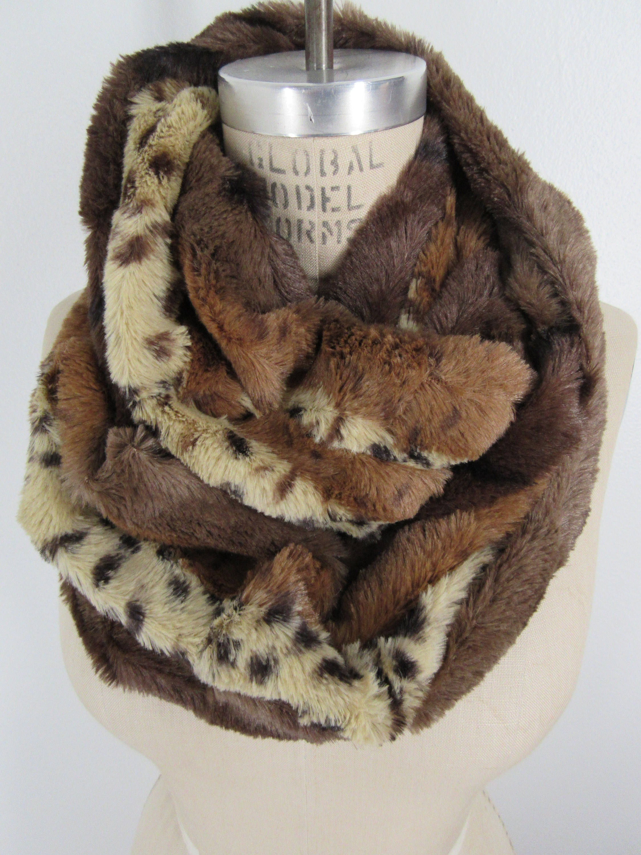 brown patterned scarf