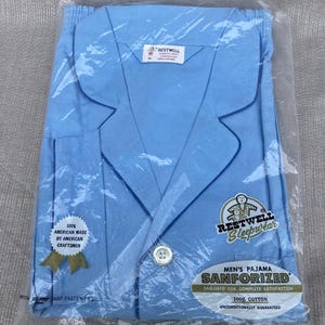 NIP Deadstock Blue Restwell Pajama set 2 pc cotton Mens Sanforized Sleepwear XL
