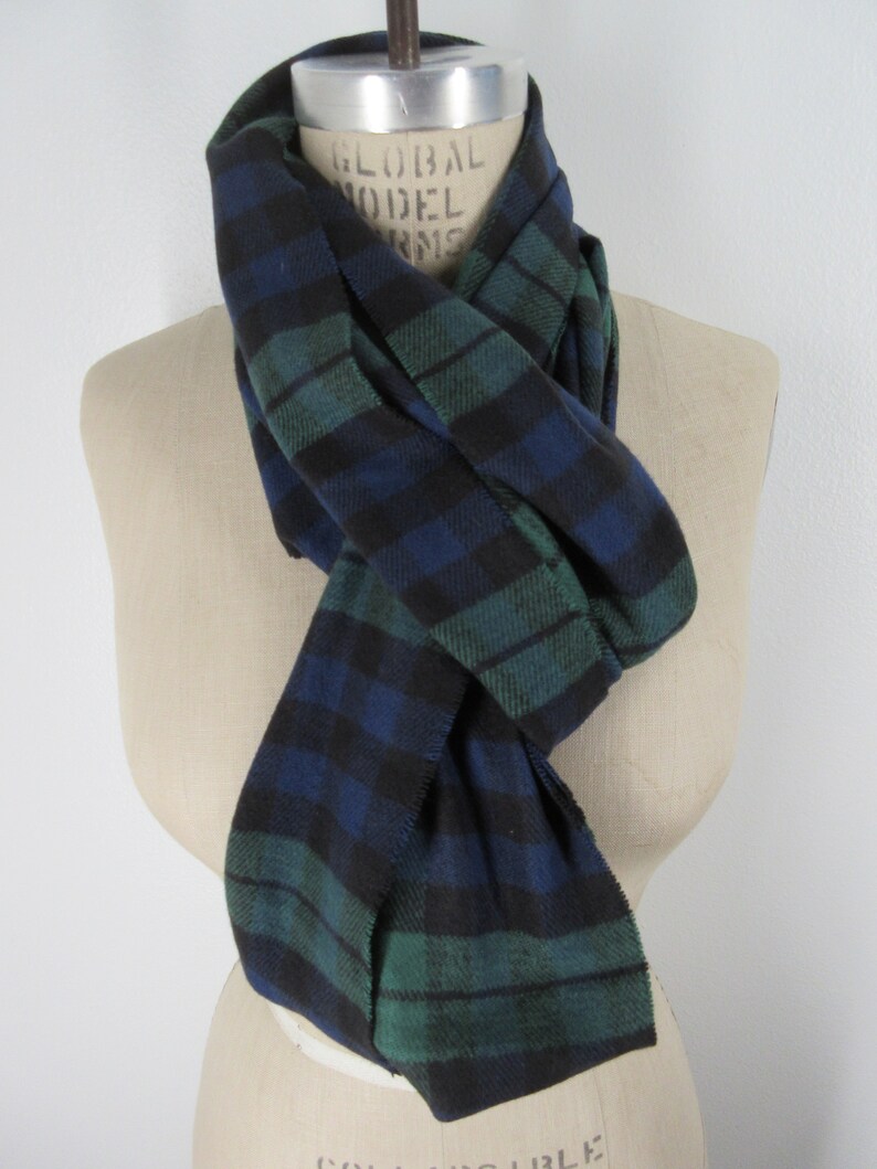 Black watch scarf Plaid Infinity Scarf navy tartan neck wrap Etsy