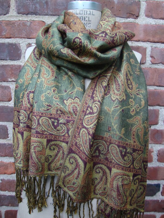 LONG SOFT PAISLEY /& ORCHID PRINT SCARF FLOWER SCARF GIFT