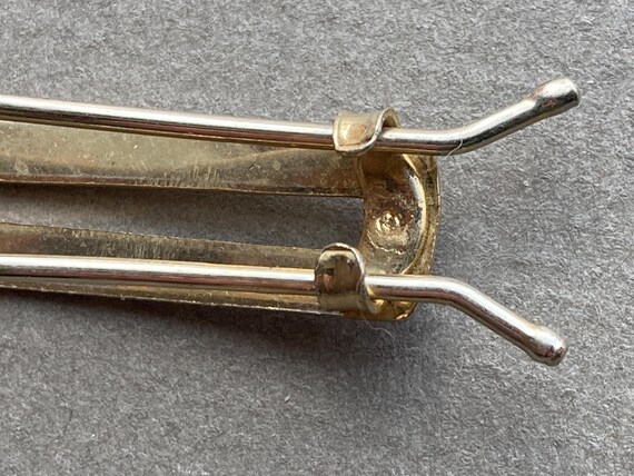 Vintage Open Rectangular Barrette Light Gold Tone… - image 7