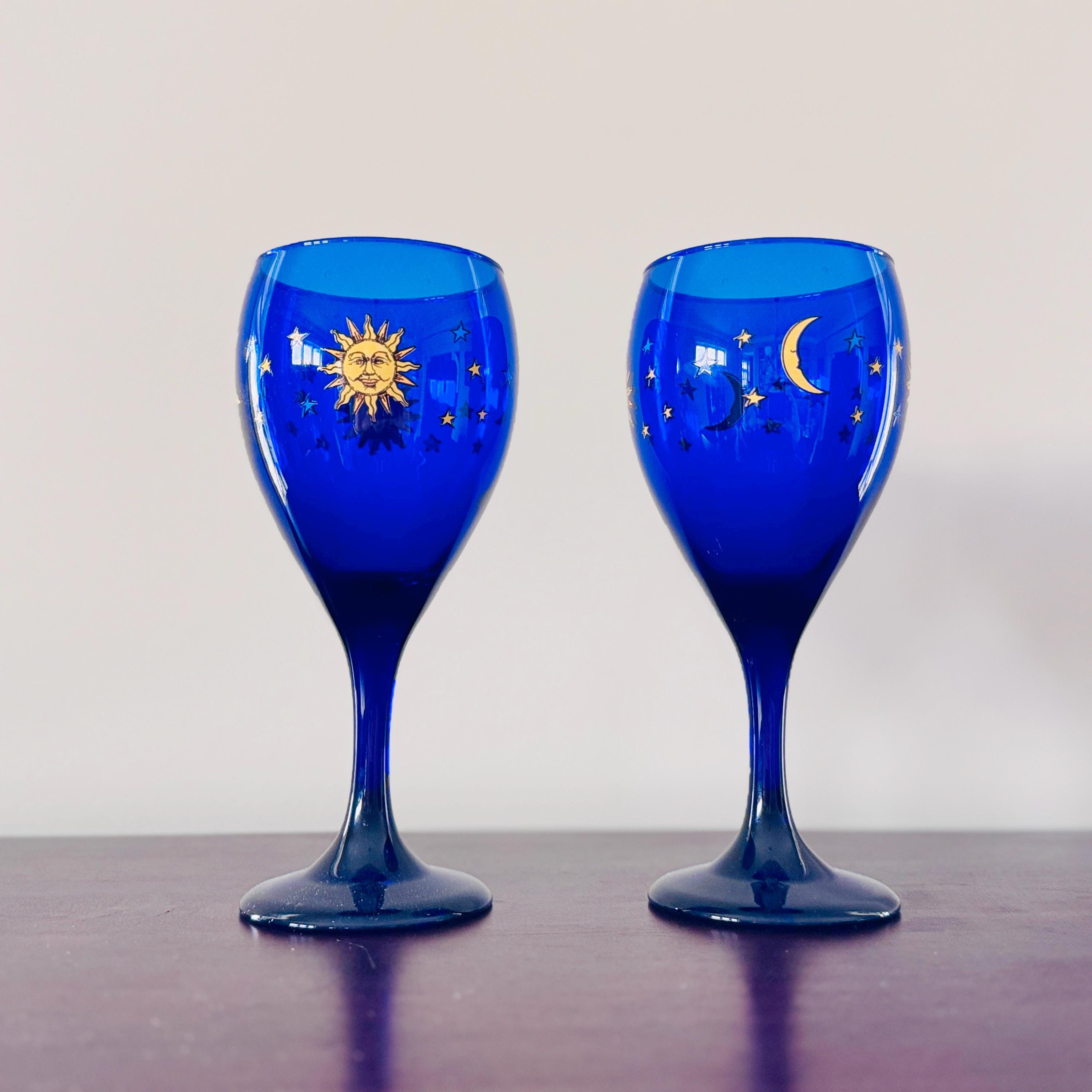 Moon and Stars Goblets Vintage - Etsy