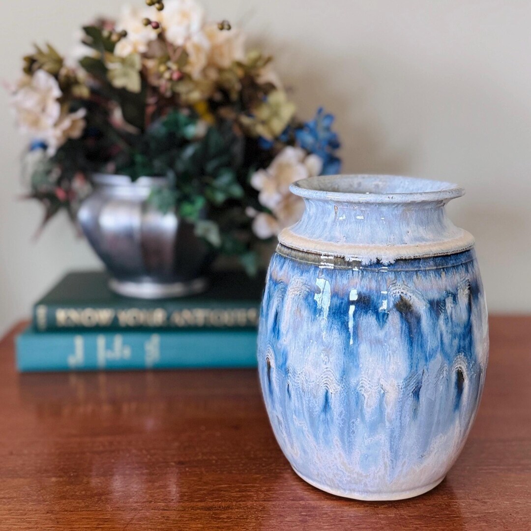 Handmade Blue Drip Glaze Pottery Vase by Joe Chomyn (8-inch) - Etsy UK