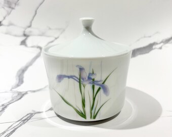 CorningWare Shadow Iris Covered Sugar Bowl - Made in Japan