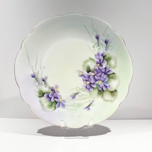French Antique Delinieres & Co. Decorative Violets Plate - Limoges