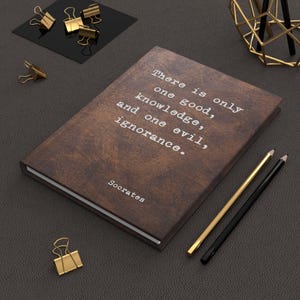 Socrates Hardcover Journal Quote Ancient Wisdom Matte Notebook Philosophy Gift Blank Diary with Inspirational Saying Philosophical Lifestyle
