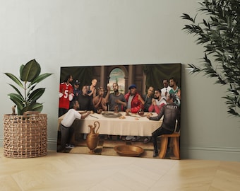 Legendary Rappers Last Supper Canvas Art: Hip Hop Music Poster