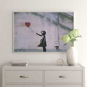 Banksy Balloon Girl, Canvas Street Art, Girl With Balloon,Gift For Her Ready to Hang, Framed Canvas