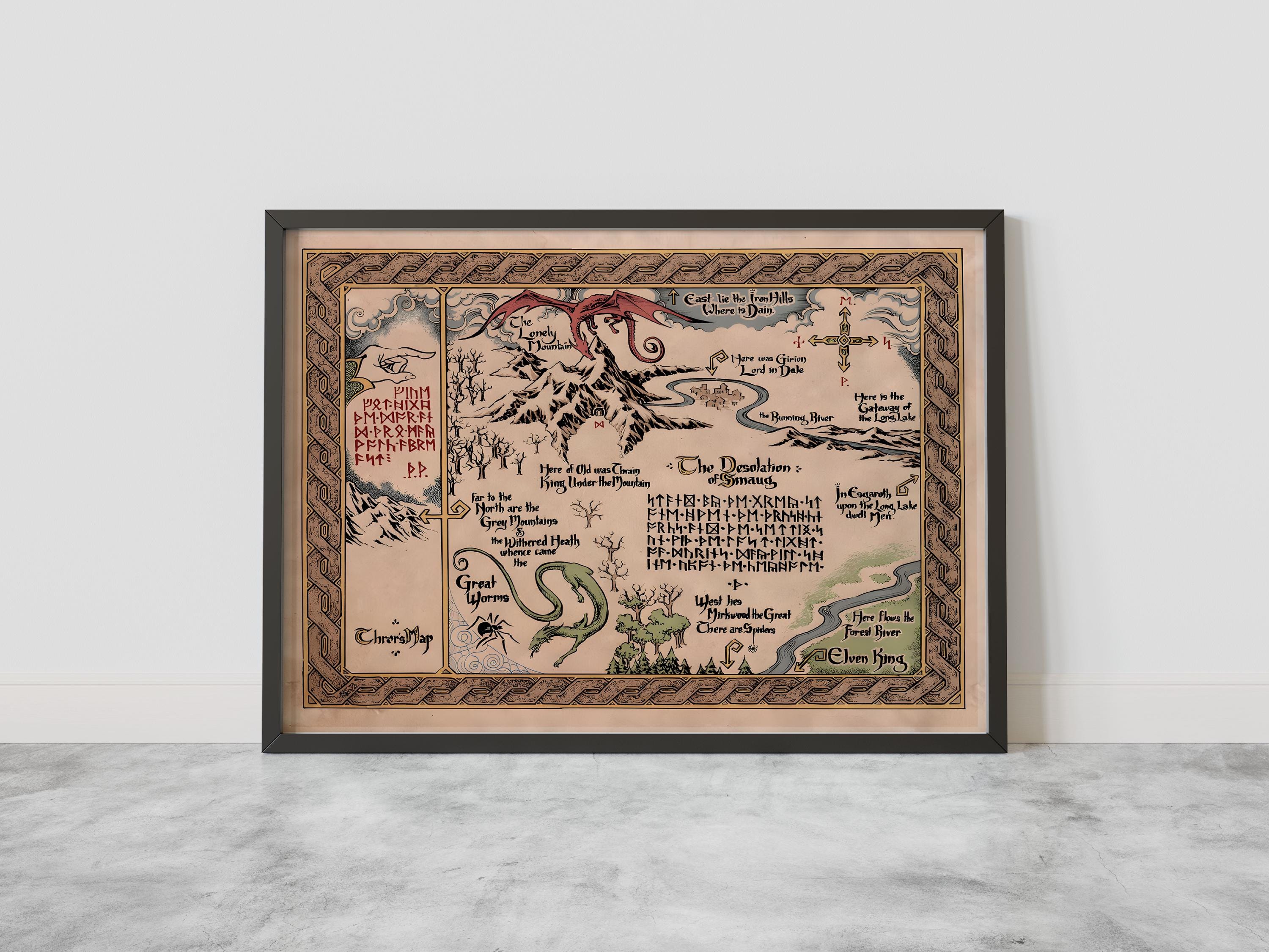 Fantasy Map Canvas Wall Art - Lord of Art | Living Room Decor, Hanging Map Print, Mythical World Map, Fantasy Artwork