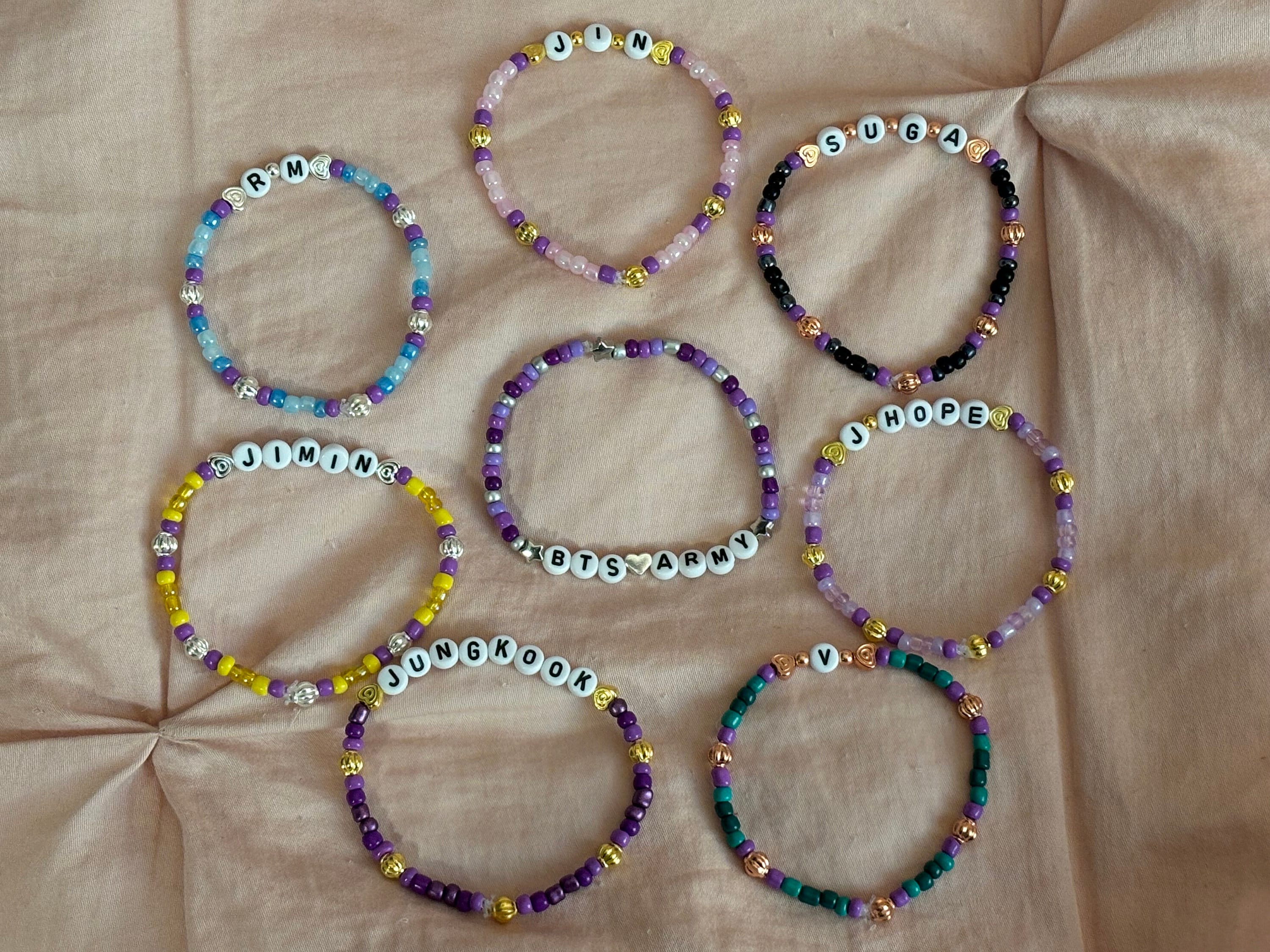 BTS Beaded Friendship Bracelet Set - Etsy