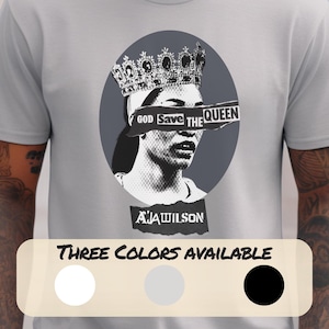 Aja Wilson God Save the Queen T-Shirt Women&#39;s Sports Shirt Basketball Tee Las Vegas Fan Top WNBA Apparel A&#39;ja Wilson Aces Shirt