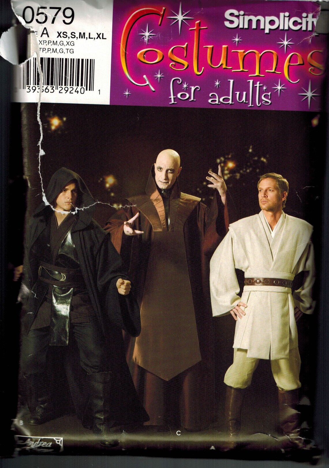 Simplicity 4450 STAR WARS Jedi Sewing Pattern Obi Wan Anakin Etsy