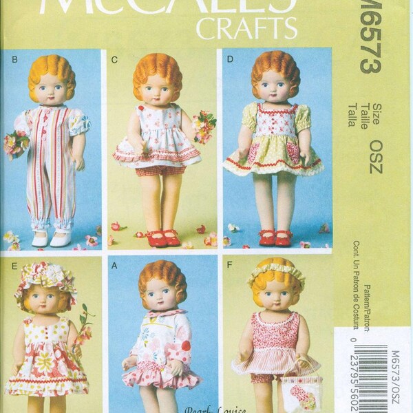 McCalls 6573 American Girl 18 Inch Doll Dress Sewing Pattern Lots of Options Retro Clothing Styles