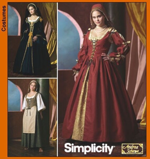 SIMPLICITY SEWING PATTERN 9929 OOP MISSES RENAISSANCE COSTUMES 6-12 OR 14-20