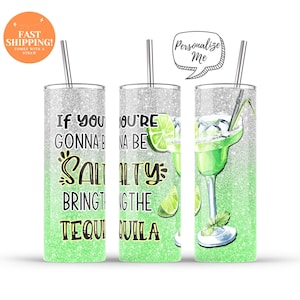 Gift for Tequila Lover, 20oz Tumbler with Straw, Custom Name, Funny Margarita  Lime Design, Travel Mug, Cocktail & Party Gift