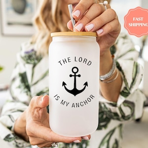 Personalized Christian Tumbler | The Lord Is My Anchor | Inspirational Faith Gift | Religious Water Bottle |  Bible Verse Gift for Women