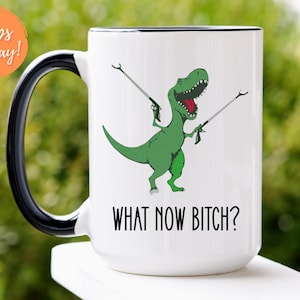 Gift for Her/Him, Ceramic Mug with Funny Dinosaur Design, Coffee Cup for Home or Office, Unique Gift for Paleontologist, Teacher or Friend