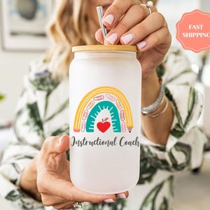 Instructional Coach Gift, 16oz Tumbler with Straw, Custom Name, Teacher Mentor Design, Insulated Travel Mug, Educator Appreciation