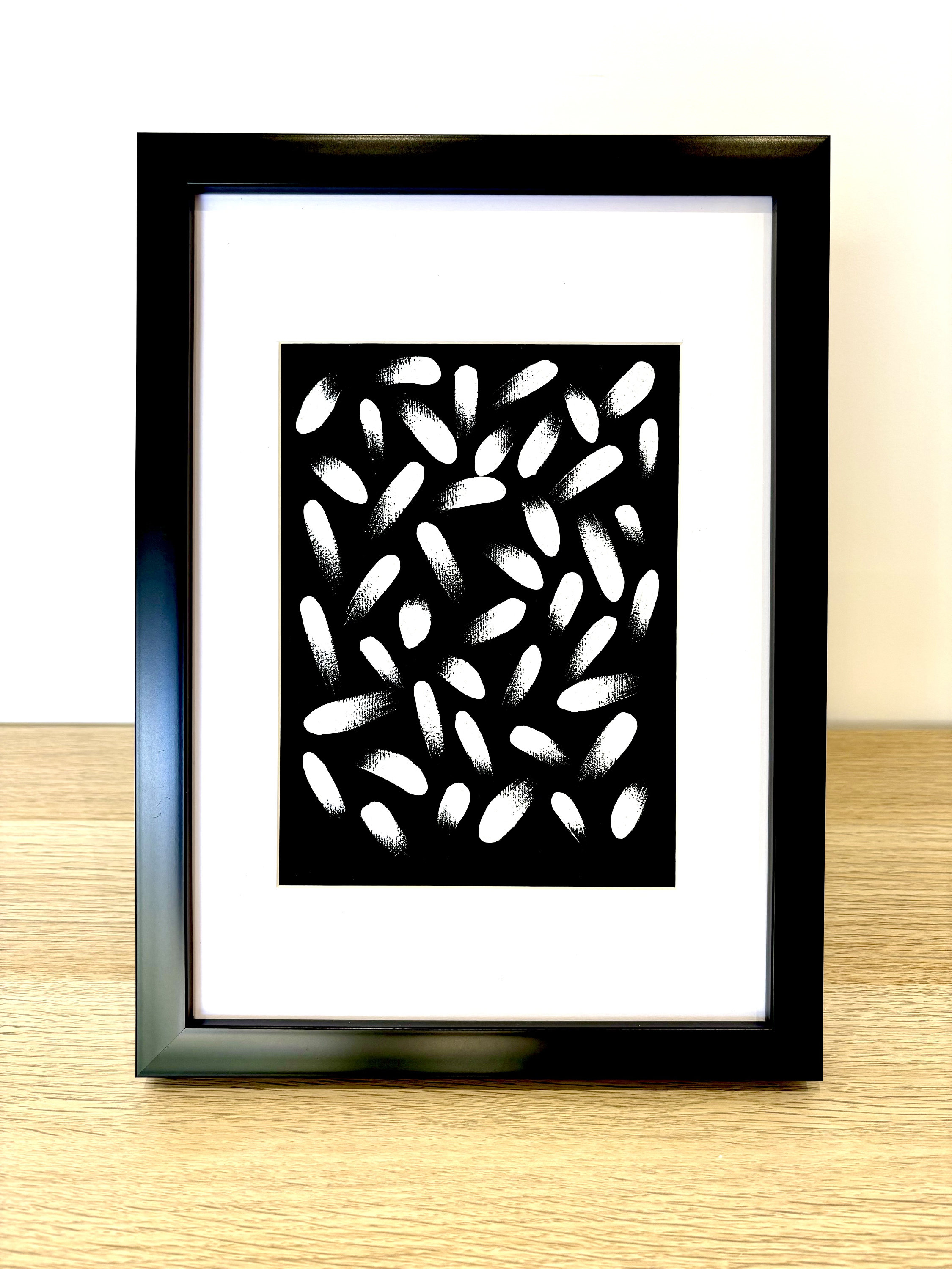 ブラシと黒 - 白黒の抽象的なアクリル画 - Etsy 日本