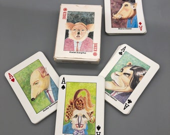 1987 Vintage Intercol of London Playong Politics Playing Cards