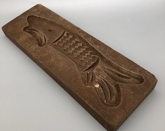 Wooden Fish or Squid Cookie, Mooncake, Rice  or Butter Mold