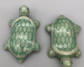 Pair of Sweet Oriental Turtle or Tortoise Chopstick or Pen Rests