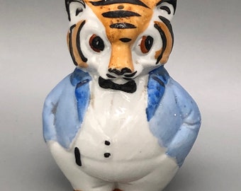 Vintage Ceramic German Waistcoat Wearing Tiger Pepper Pot