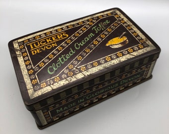 Vintage Tuckers Devon Clotted Cream Toffee Tin