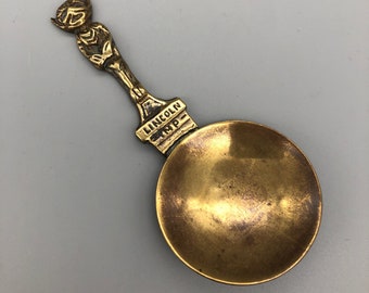 Vintage Brass Tea Caddy Spoon with Lincoln Imp Handle