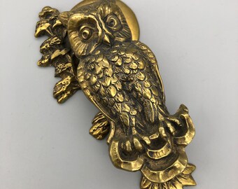 Vintage Brass Owl Door Knocker