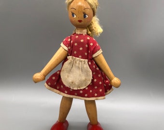 Fabulous Vintage Wooden Doll made in Poland