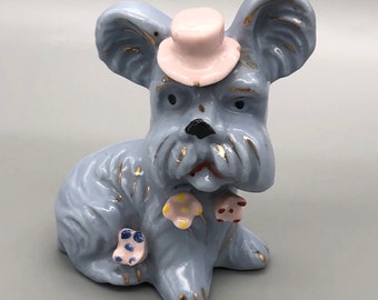 Fabulous Kitsch Ceramic Blue Puppy made in Japan