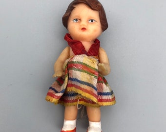 Vintage Ari Rubber Doll in Striped Dress