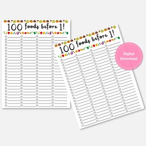 Introductie van 100 voedingsmiddelen per 1 tabel, perfect voor baby's en ouders, leuke uitdaging om het eerste jaar nieuwe voedingsmiddelen te proberen! Geweldig voor nieuwe ouders!