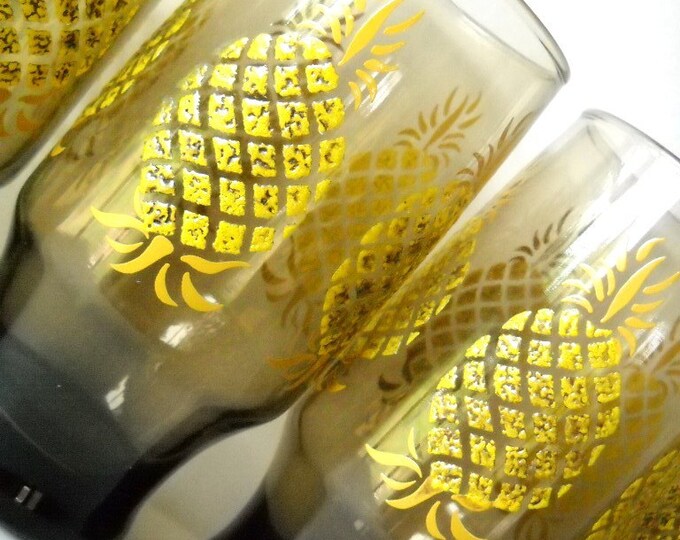 Vintage Pineapple Drinking Glasses Tumblers Etsy