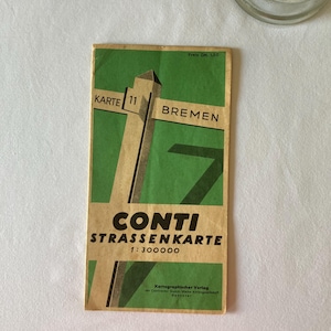 Vintage Map Bremen Germany Map Road Map Folding Map