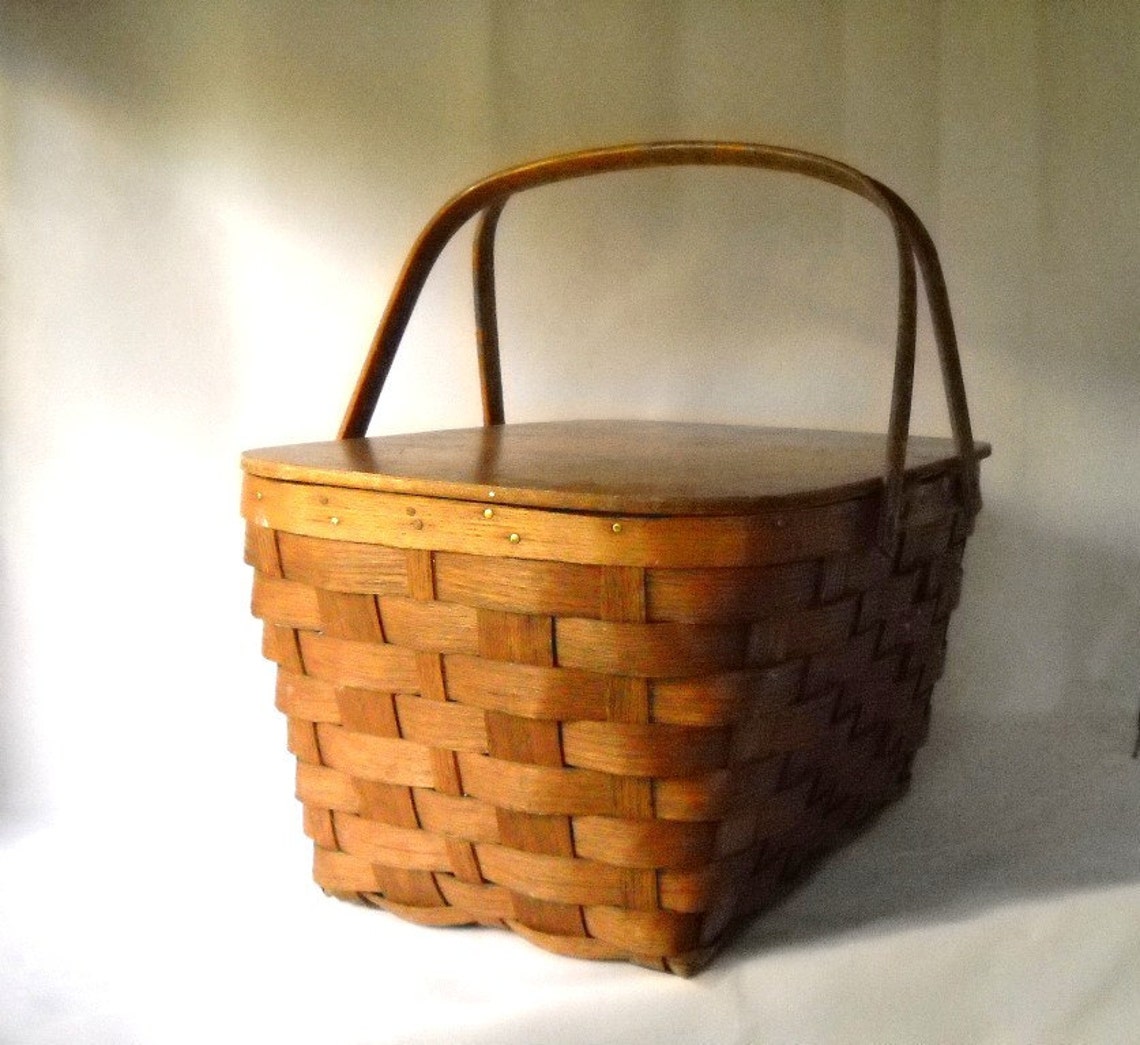 Vintage Picnic Basket Shelton Picnic Basket Etsy
