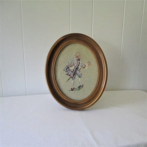 Vintage Needlepoint Picture French Provincial Petit Ponte Elegant Gentleman